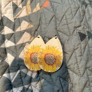 Think summer! Fun faux leather earrings!